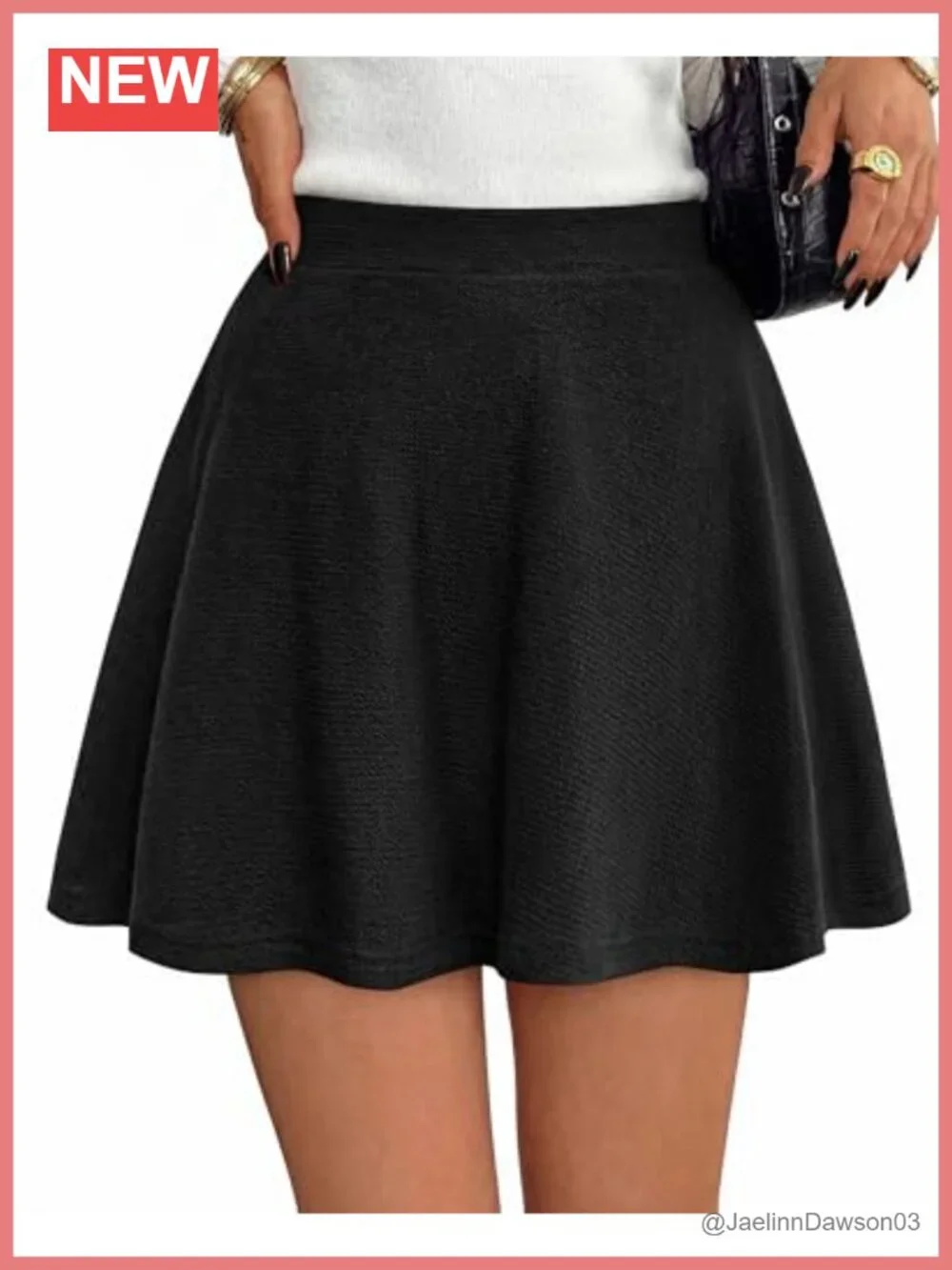 Women's Skort with Built-in Shorts, High Waisted Flared Skater Tennis Skirt
